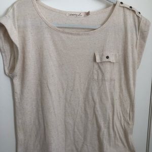 Small Off-White Sleeveless Button Top